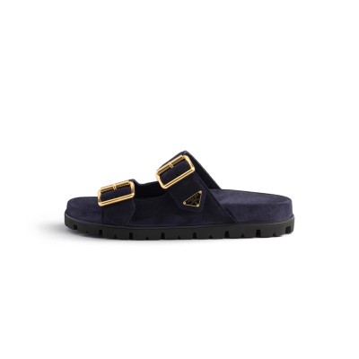 PRADA SUEDE STRAP SLIDES 1XX692